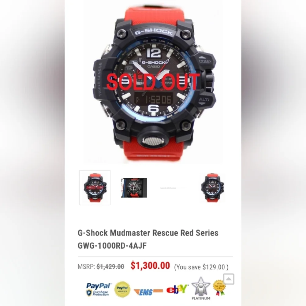 CASIO G-SHOCK MUDMASTER - RED SERIES - Picture 3 of 13